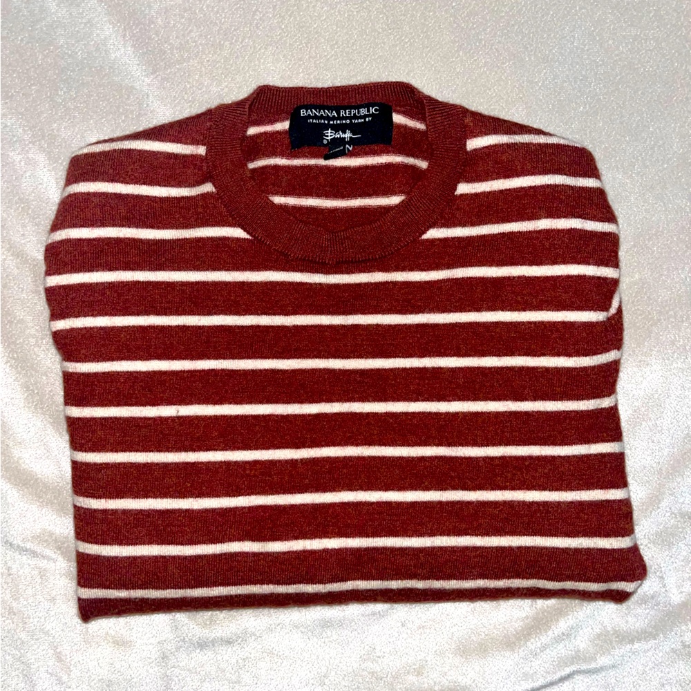BANANA REPUBLIC CORI ITALIAN MERINO WOOL CREW-NECK SWEATER size M
